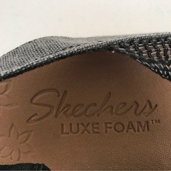 Skechers Cali Beverlee High Tea Wedge Heel Slingback Slide Black Women's Size 9 - Picture 10 of 14